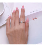 925 Sterling Silver Moonstone Wishbone Ring