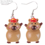 Fashion Capybara Resin Hanging Earrings - 10 Options