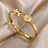 Stainless Steel Hinged/Non Hinged Statement Bangle - 14 Options