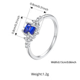 925 Sterling Silver Blue Spinel CZ Ring