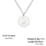 Stainless Steel Hollow Sunflower Necklace - 4 Options
