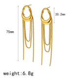 Stainless Steel Tassel Chain Drop Dangle Earrings - 5 Options