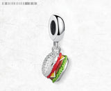 925 Sterling Silver Burger Hanging Charm