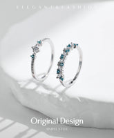 925 Sterling Silver Mint Green Stackable Eternity Ring - 2 Designs