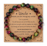 Natural Stone Family Themed Bead Bracelet - 3 sizes - 33 Options
