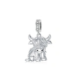 925 Silver Highland Cow Charm - 12 Options