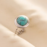 Stainless Steel Turquoise Colour Open Ring - 56 Options