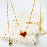 Stainless Steel Heart Shaped Pendant Necklace - 33 Options