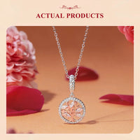 925 Sterling Silver Rose Gold Accent Tree of Life Hanging Charm