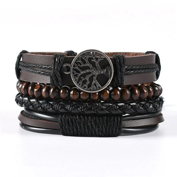 Multi Strand Leather Braided Bracelet - 23 Options