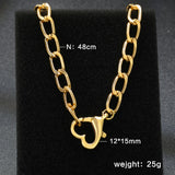 Stainless Steel Heart Shaped Pendant Necklace - 33 Options