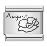 Stainless Steel Month Flower Italian Charm - 12 Options