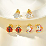 Stainless Steel Cute Gold Plated Stud Earrings - 3 Options
