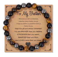 Natural Stone Family Themed Bead Bracelet - 3 sizes - 33 Options