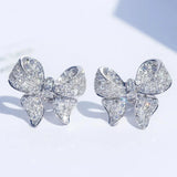 925 Sterling Silver Bow Pattern Stud Earrings