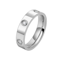 Stainless Steel Classic Cross CZ Ring - 9 Options