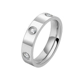 Stainless Steel Classic Cross CZ Ring - 9 Options