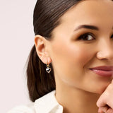 925 Sterling Two Colour Love Heart Drop Earrings