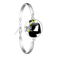Glass 18mm Mental Health /Positivity Bracelet - 32 Options
