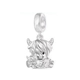 925 Silver Highland Cow Charm - 12 Options