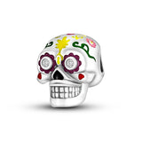 925 Sterling Silver Colourful Candy Skull Charm