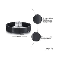 Stainless Steel and Silicone Dad Bracelet - 20 Options