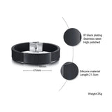 Stainless Steel and Silicone Dad Bracelet - 20 Options