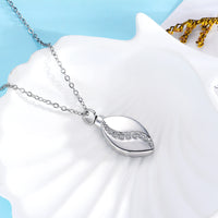 Stainless Steel CZ Tear Drop Urn Necklace