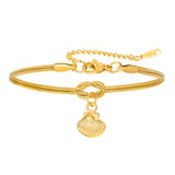 Stainless Steel Sea Themed Love Knot Snake Chain Bracelet - 2 Colours - 3 Options
