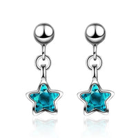 925 Sterling Silver Crystal Star Stud Earrings