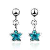 925 Sterling Silver Crystal Star Stud Earrings