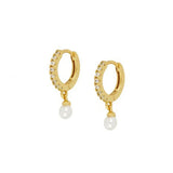 925 Sterling Silver CZ Pearl Earrings - 5 Options