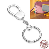 925 Sterling Silver O Pendant Keyring - 4 Options