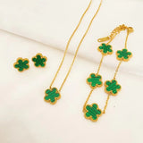 Stainless Steel Flower/Five Leaf 3 piece Set - 4 Colours