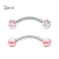 2pcs 16G Surgical Steel Curved Barbell Body Jewellery - 14 Options - 3 Sizes