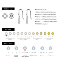 925 Sterling Silver Moissanite Dangle Water Drop Earrings