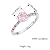 925 Sterling Silver Sakura Cut Pink Cubic Zirconia Ring