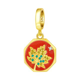 925 Sterling Silver Flower/Leaf Themed Hanging Charm - 25 Options