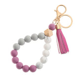 Fashion Silicone Beaded Tassel Keychain - 9 Options