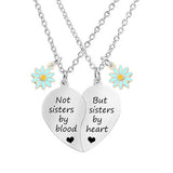 2 PCS Stainless Steel Sisters/Mum/Daughter/Best Friends Daisy Heart Necklaces - 7 Options