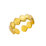 Stainless Steel Sea Themed Gold Coloured Adjustable Ring - 30 Options