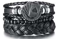 Multi Strand Leather Braided Bracelet - 23 Options