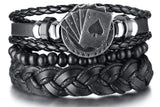 Multi Strand Leather Braided Bracelet - 23 Options