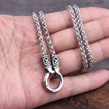 Fashion Stainless Steel/Leather Nordic Style Open Round Clasp Necklace - 3 Lengths
