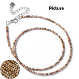 Fashion Faceted 2mm Natural Stone Bead Necklace - 31 Options