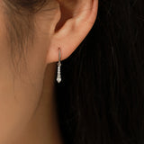 925 Sterling Silver Moissanite Dangle Water Drop Earrings