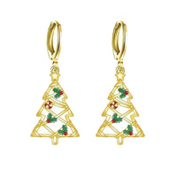 925 Sterling Silver Christmas Hoop Hanging Earrings - 14 Options