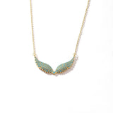 Stainless Steel Full Pave Angel Wing Necklace - 11 Options
