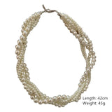 Fashion Plaited Pearl Choker Necklace