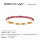 Stainless Steel Birthstone Crystal Eternity Ring - 2 Options